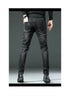 Slim Fit Korean Streetwear Graphical Printed Luxury Hip-Hop Stretch Denim Jeans for Men - Perfect Medium Wash Jeans Outfit
